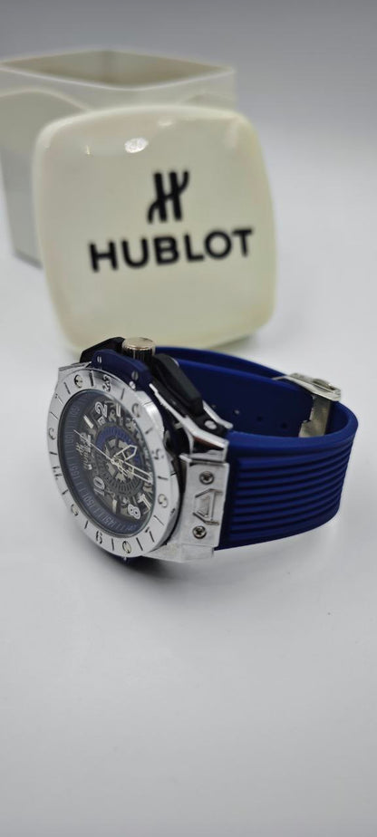 HUBLOT GENEVE MAVİ GRİ ERKEK SAAT