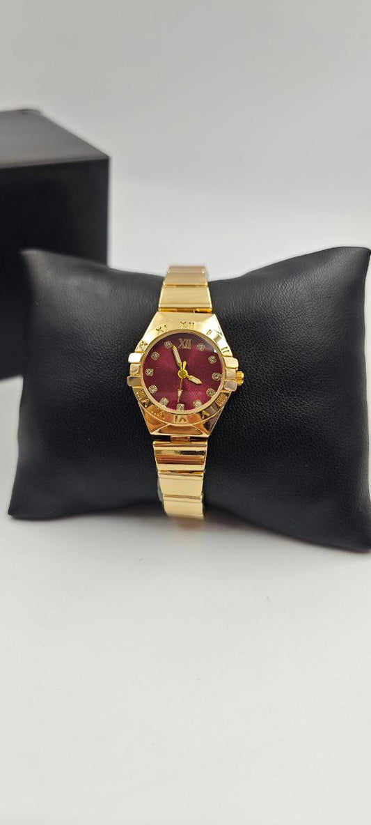 GOLD İÇİ KIRMIZI BAYAN SAATİ