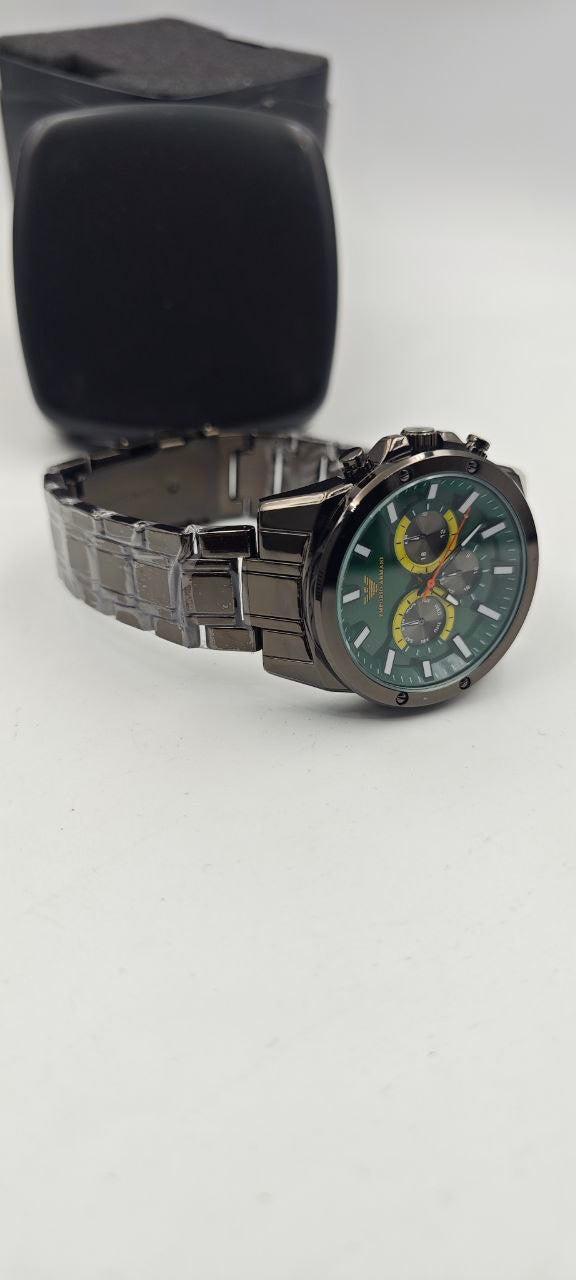 EMPORİO ARMANİ FULL SİYAH İÇİ YEŞİL ERKEK SAAT