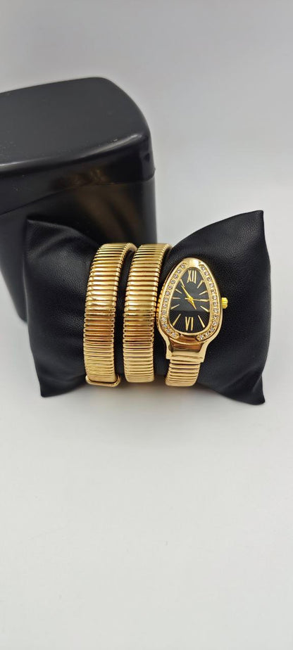 YILAN GOLD İÇİ SİYAH BAYAN SAATİ