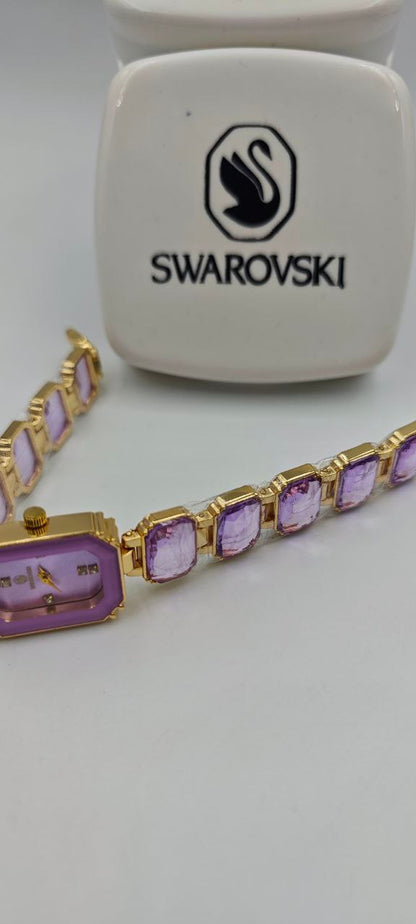 SWAROVSKİ KAPALI PEMBE TAŞLI BAYAN SAATİ