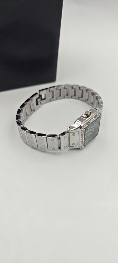 GÜMÜŞ RENK İÇİ SİYAH BAYAN SAATİ