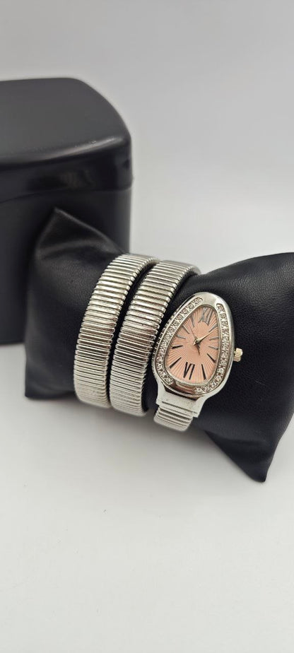 YILAN GRİ İÇİ PEMBE BAYAN SAAT