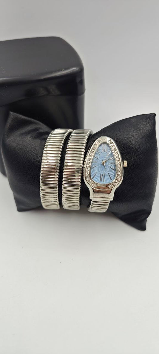 YILAN GRİ İÇİ MAVİ BAYAN SAAT